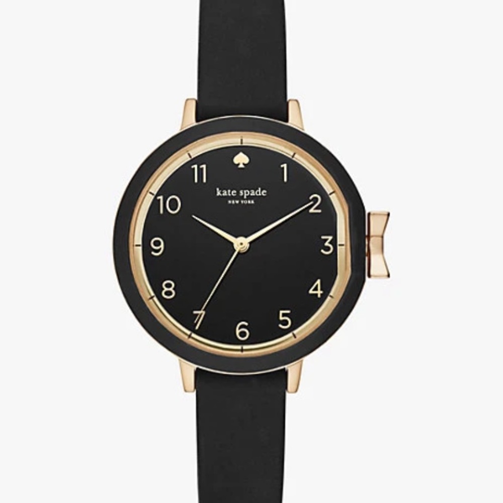 KATE SPADE Black Silicone Park Row Watch
